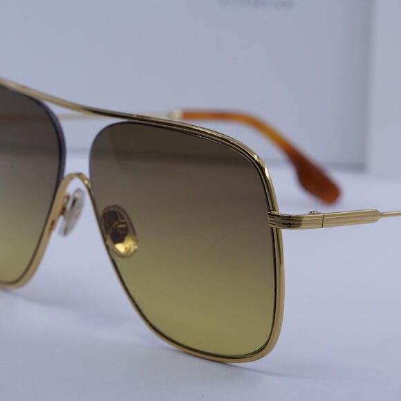 Victoria Beckham VB132S 709 Aviator Sunglasses – Gold/Brown Gradient - Picture 2 of 9